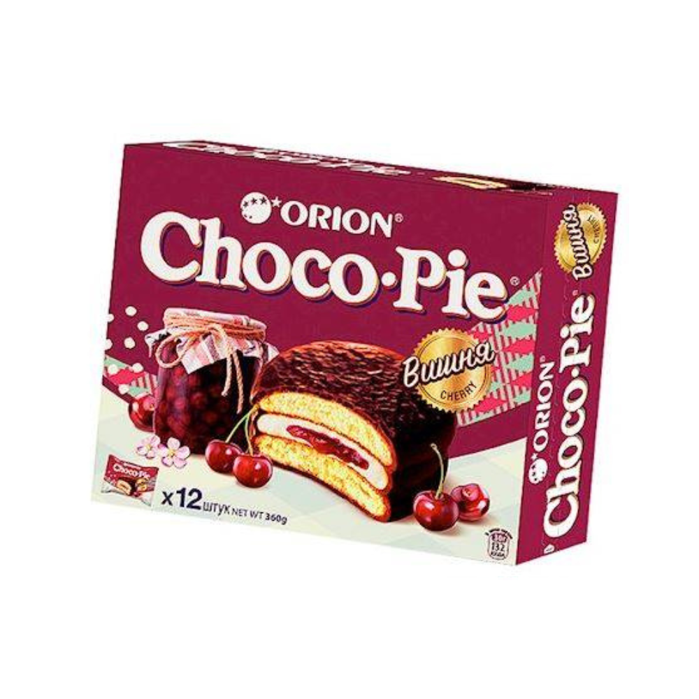 Orion Cookies Choco-Pie with raspberry filling 12x30g