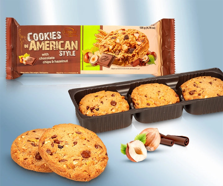American cookies with hazelnut