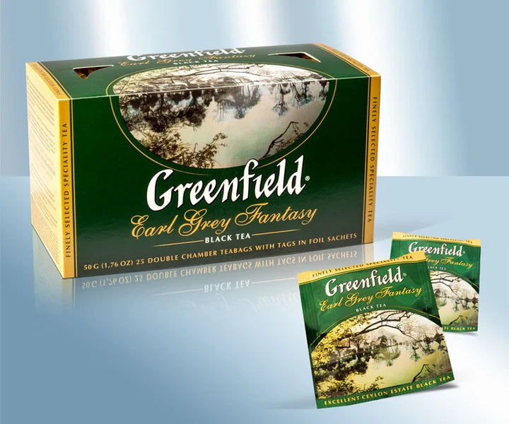 Black tea with bergamot flavour Earl Grey Fantasy in enveloped tea bags, 25x2g