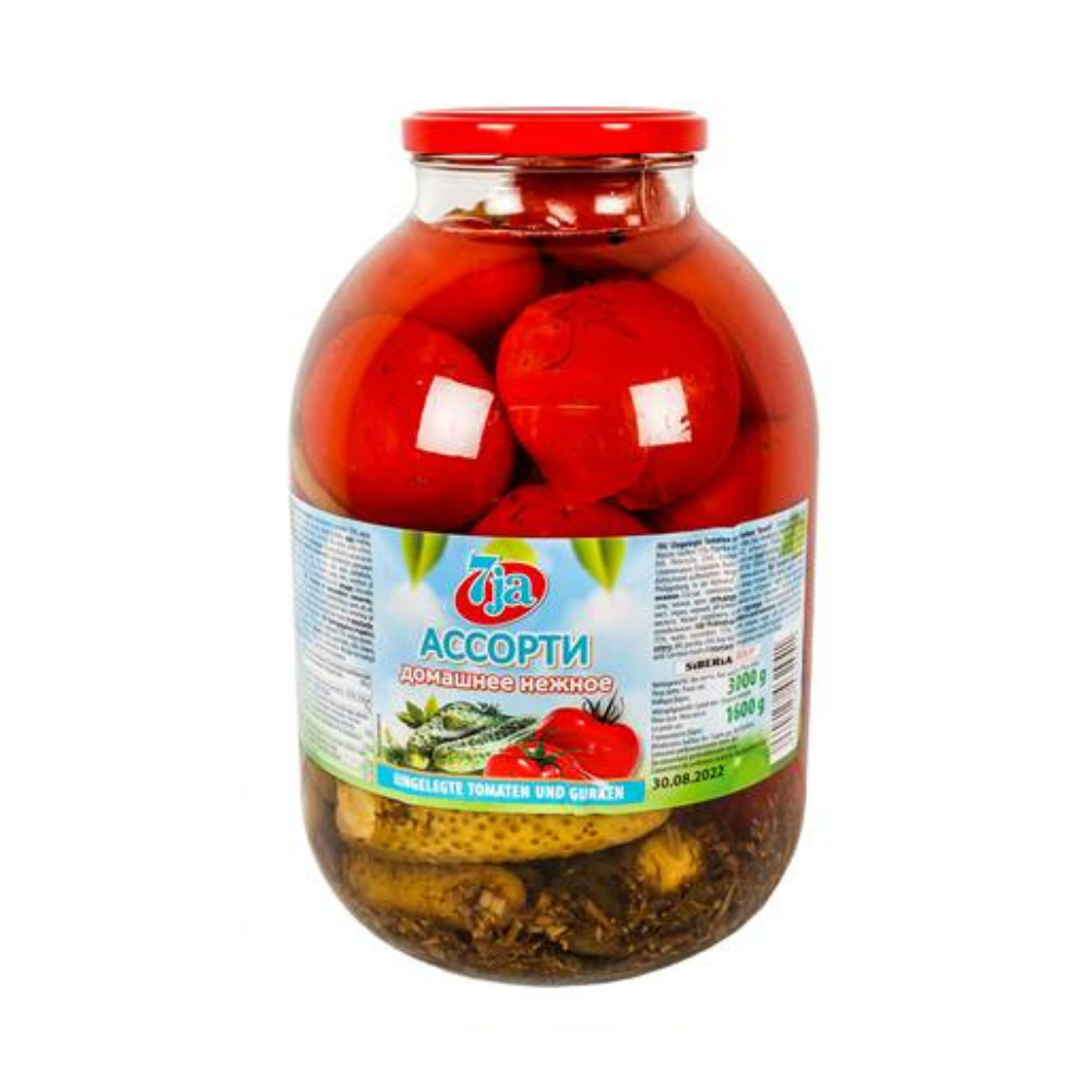 7ja Assortiment de tomates et de concombres Boîte 3L.