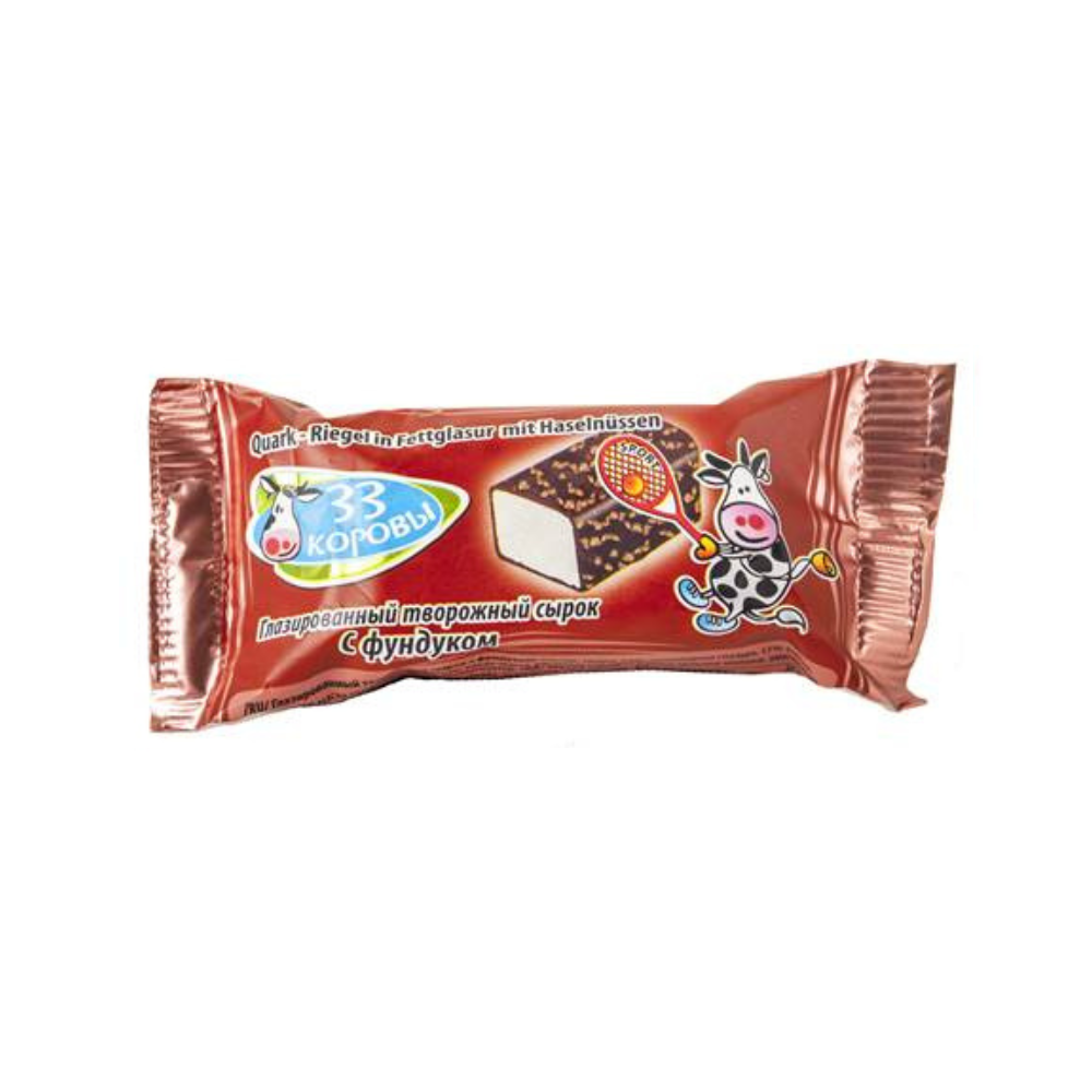 33 Korovy" Swiss 40g with hazelnuts in chocolate glaze