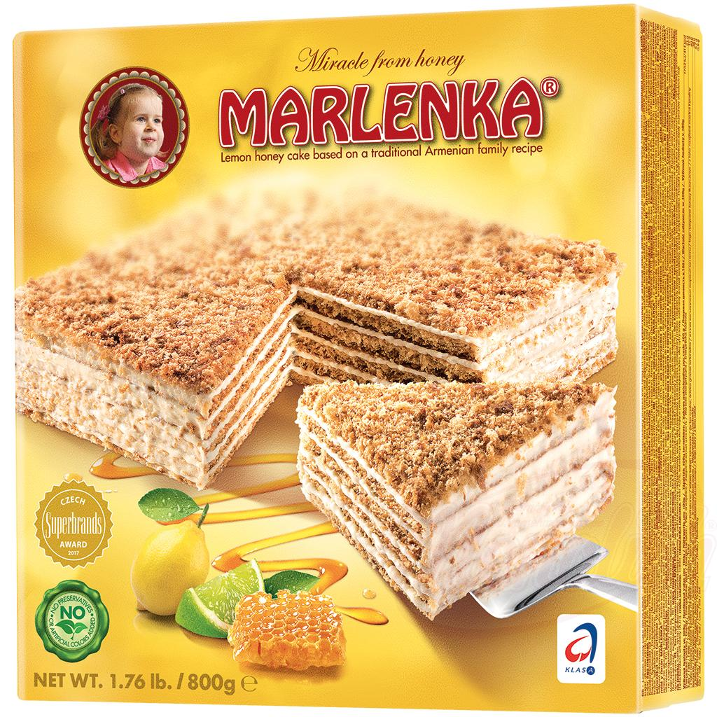 Tarte " Marlenka " miel-citron fourrée de 52% de crème, surgelée