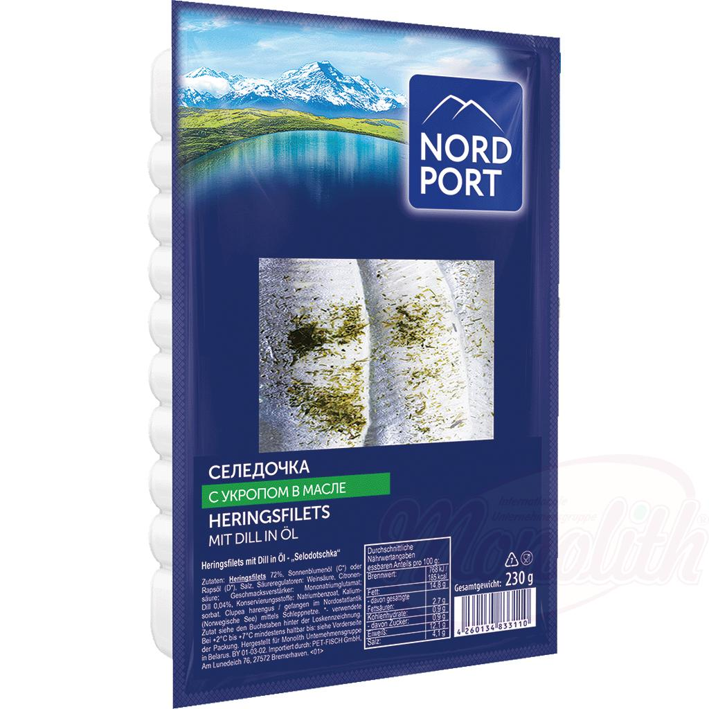Herring fillets with dill (Clupea harengus) "Selodotschka" in oil