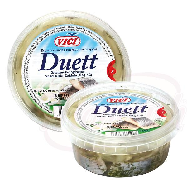 Hareng salé en morceaux "DUETT", avec oignons marinés à l’huile