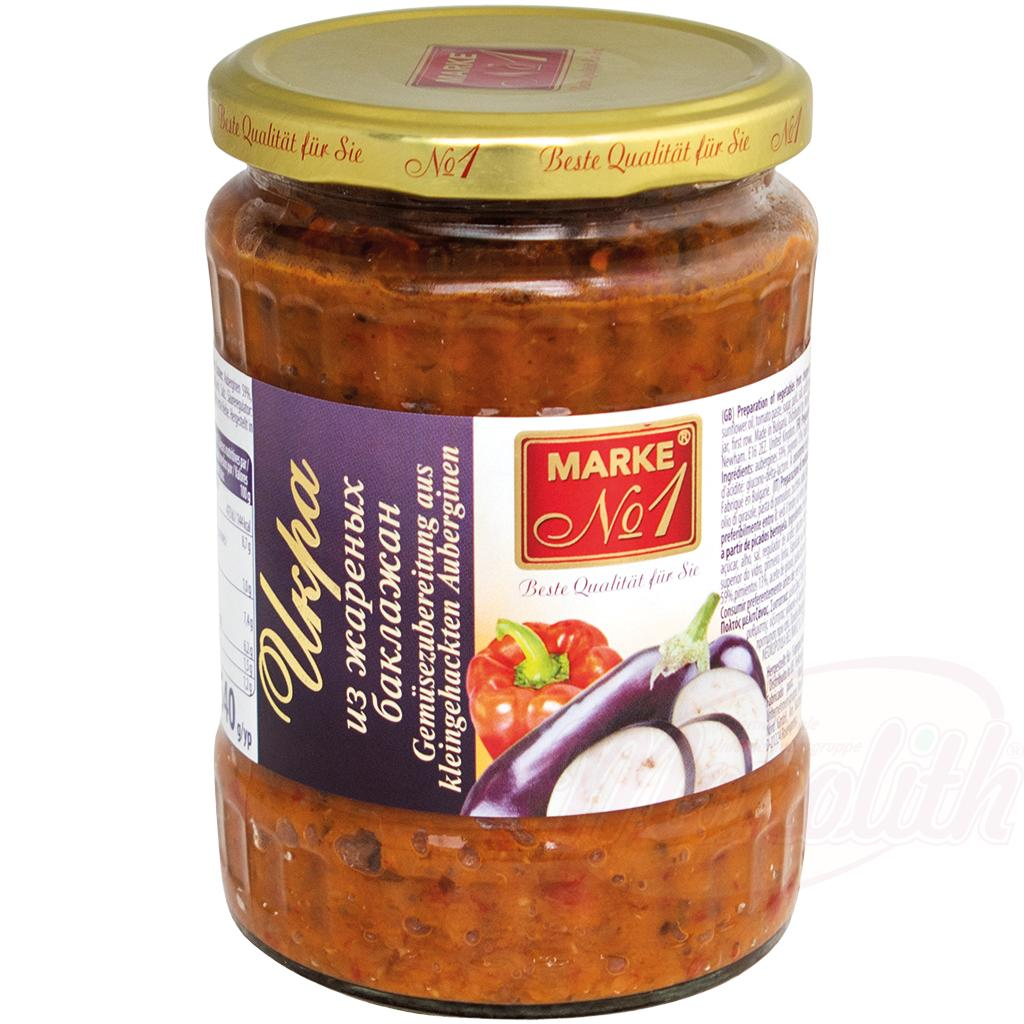 Vegetable preparation based on finely chopped eggplant