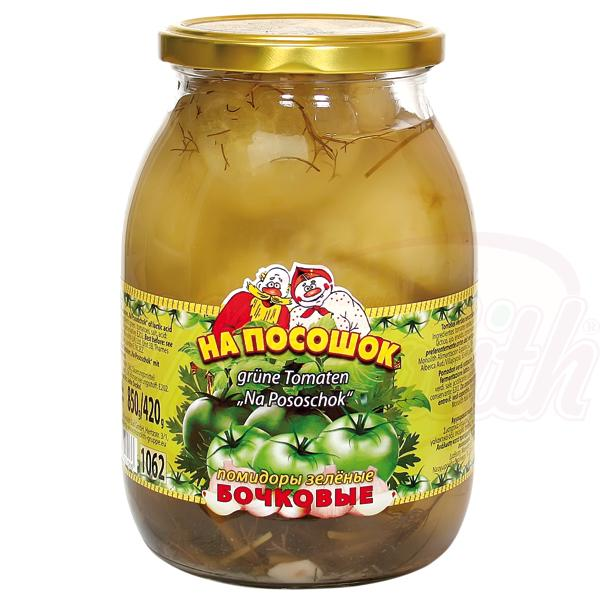 Pickled green tomatoes "Na Pososchok" fermented in milk