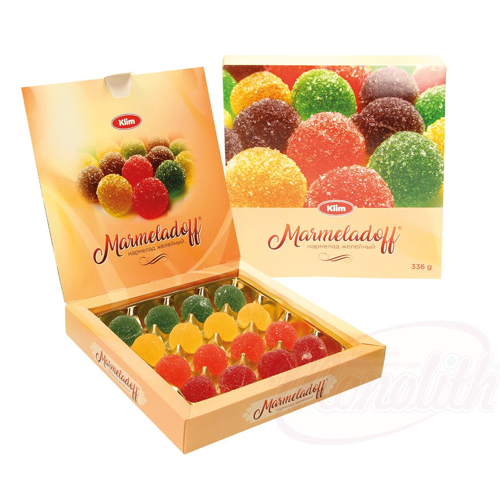 "Marmeladoff" jelly candy mix with fruit flavor (strawberry, apple, blackcurrant, apricot)