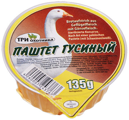 Tri Okhotnika" 130 g Pâté d'oie