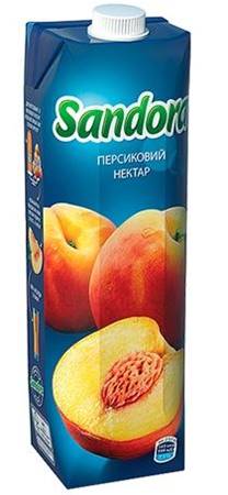 Персиковый нектар Sandora 0,95 л в упаковке T-Pack