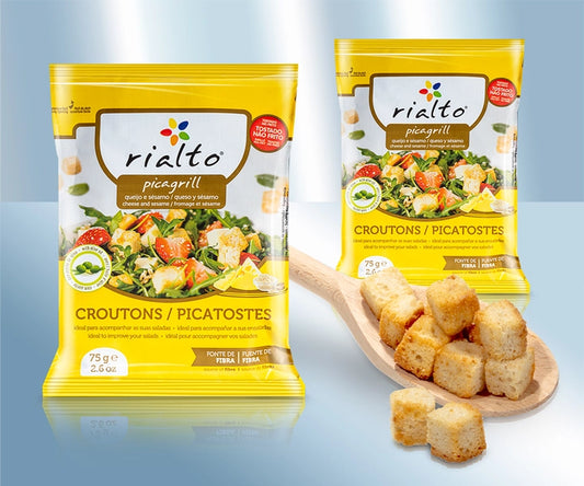 Cheese and sesame croutons