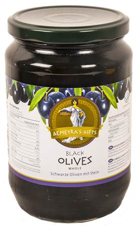 Dimetra Supergiant Olives noires grecques avec os 720g
