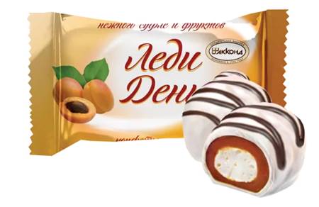 "Ledi Den" avec abricots AK (en chocolat blanc)