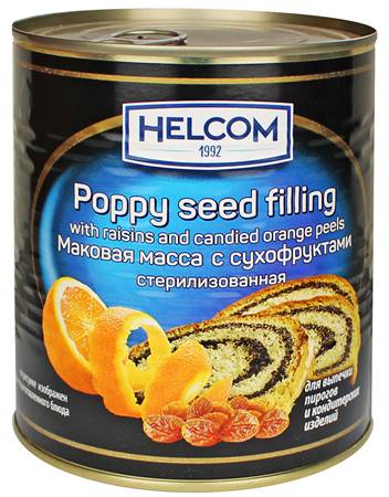 PL HELCOM Garniture aux graines de pavot, sultanines et fruits confits 850g