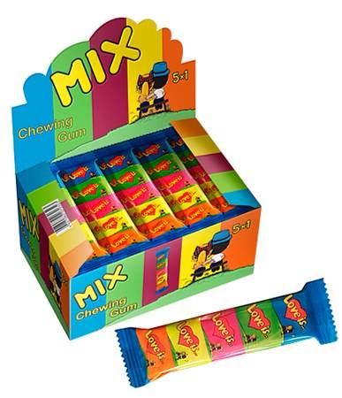 Gomme à mâcher LOVE IS Mini Mix 4,2gx5p 20p (boîte)
