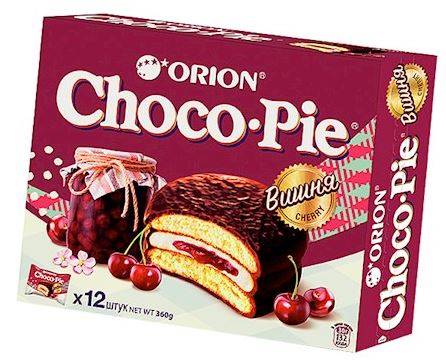 Orion Cookies Choco-Pie with raspberry filling 12x30g
