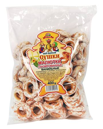 "Chai vdvoem" Séchoirs 400g "Malyutki" glacé à la vanille