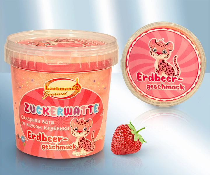 Cotton candy with strawberry flavour