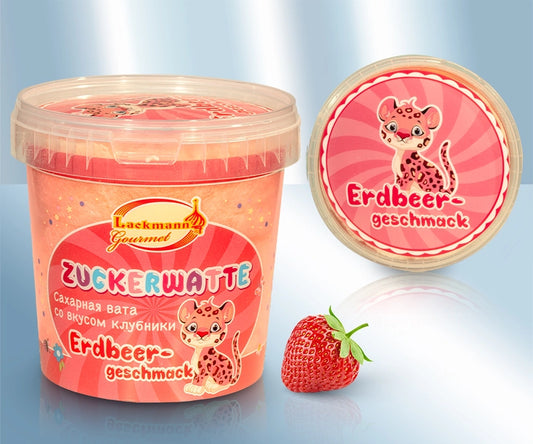 Cotton candy with strawberry flavour