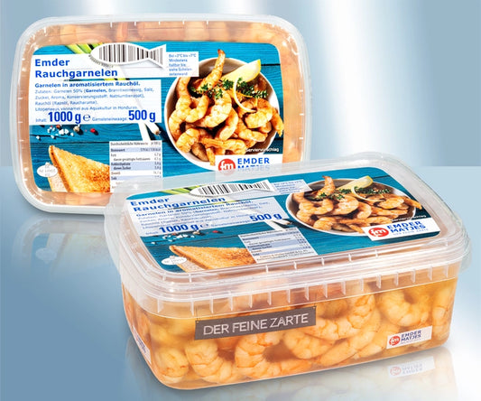 Shrimps in rapeseed oil with smoke flavouring flavoured pickled 51/70