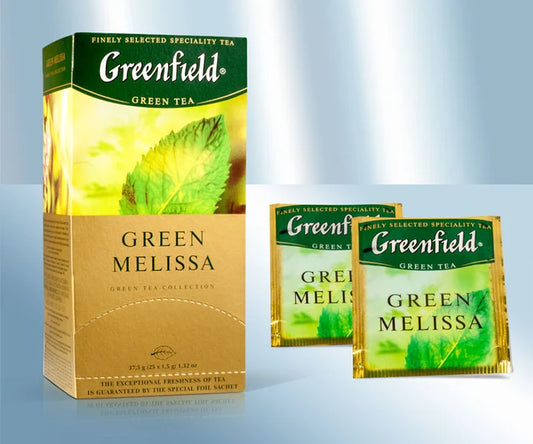 Green tea with melissa and mint Green Melissa in enveloped tea bags, 25x1,5g