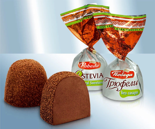 Confectionary truffle-style, without added sugar, with sweeteners