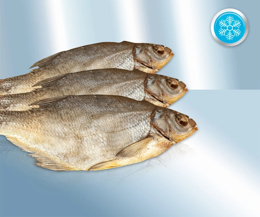 Bream (Abramis brama) salted and dried, quick-frozen, with head, ungutted