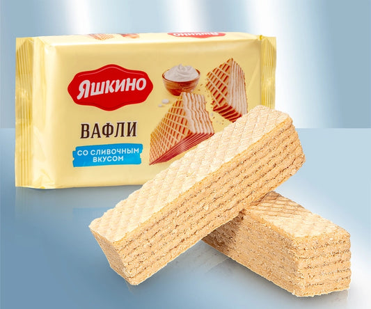 Waffles with filling, with cream flavor