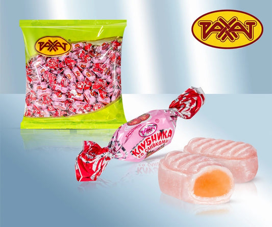 Hard candies with milk filling Klubnika so slivkami, loose