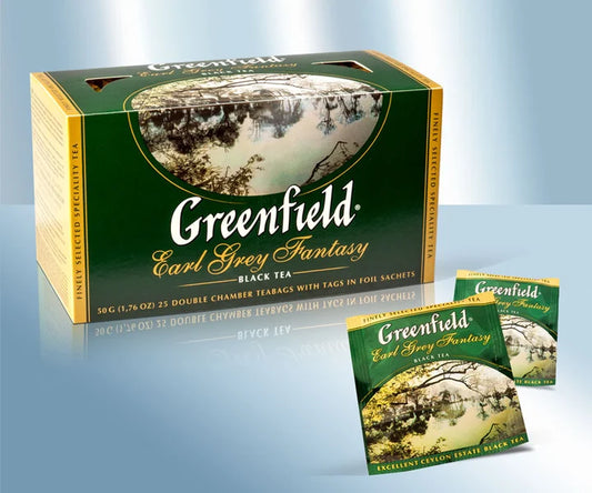 Black tea with bergamot flavour Earl Grey Fantasy in enveloped tea bags, 25x2g