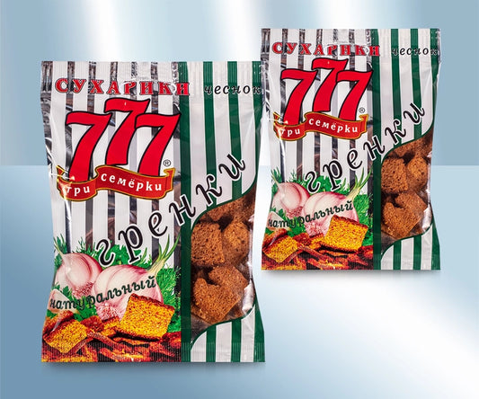 Rye bread snack with garlic flavour