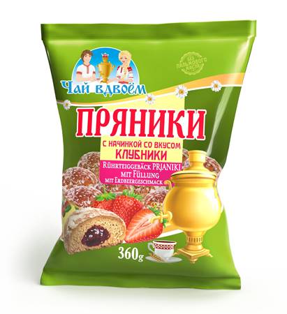 Chay vdvoyom Pains d'épice fourrés aux fraises 360 g