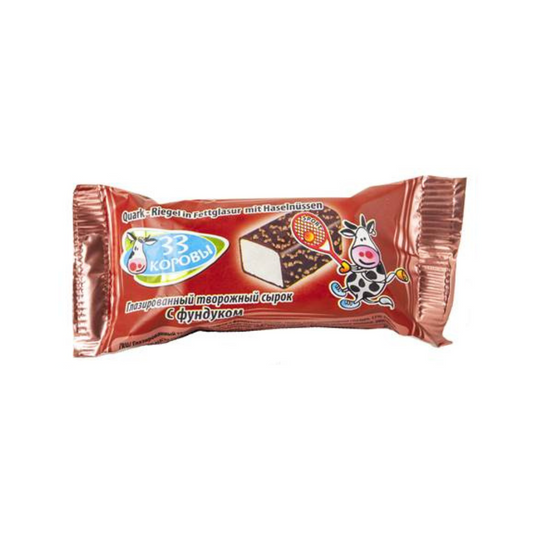 33 Korovy" Swiss 40g with hazelnuts in chocolate glaze