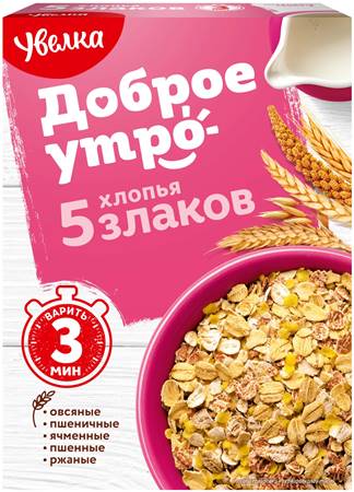 Увелка Мелкие хлопья 4-х злаковые 350г 732