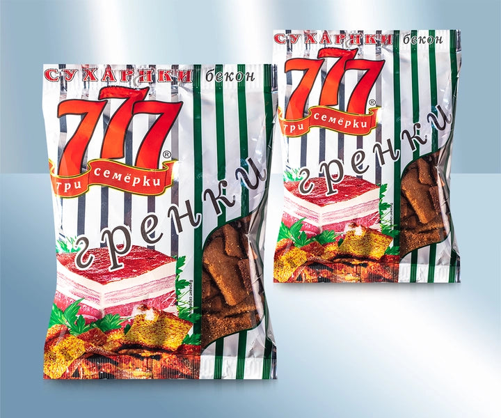 Rye bread snack with bacon flavour
