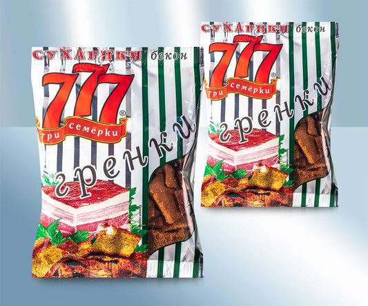 Rye bread snack with bacon flavour