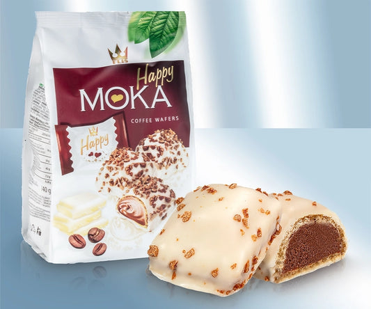 Waffle dessert with cream filling (coffee flavour)