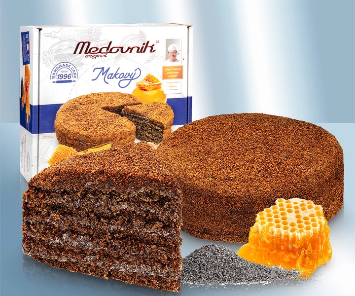 Honey cake ''Medovnik'', with poppy seeds