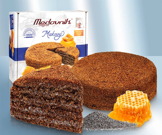 Honey cake ''Medovnik'', with poppy seeds