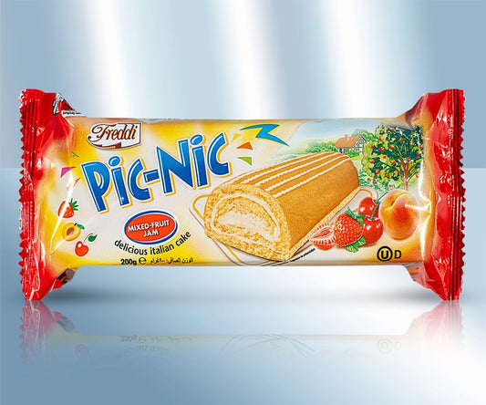 Rolled cake with mixed fruits filling