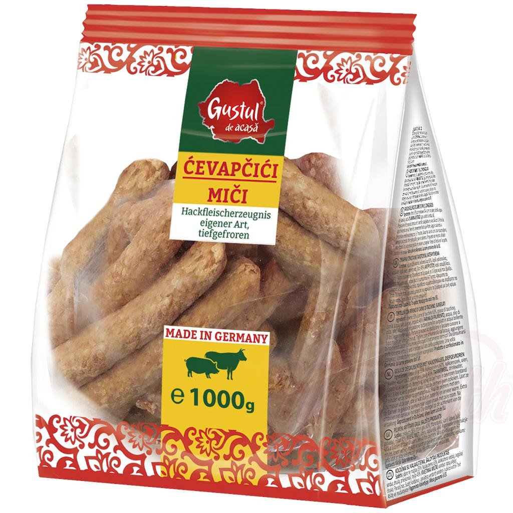 Produit à base de viande hachée "Mici - Cevapcici" de notre propre type, congelé