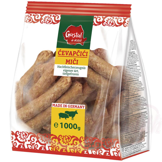 Produit à base de viande hachée "Mici - Cevapcici" de notre propre type, congelé