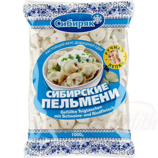 Handmade "Pelmeni Siberia" - Dumplings with pork and beef filling, frozen