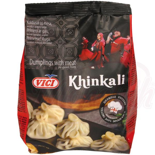 Khinkali meat-stuffed pastries, pre-cooked, frozen