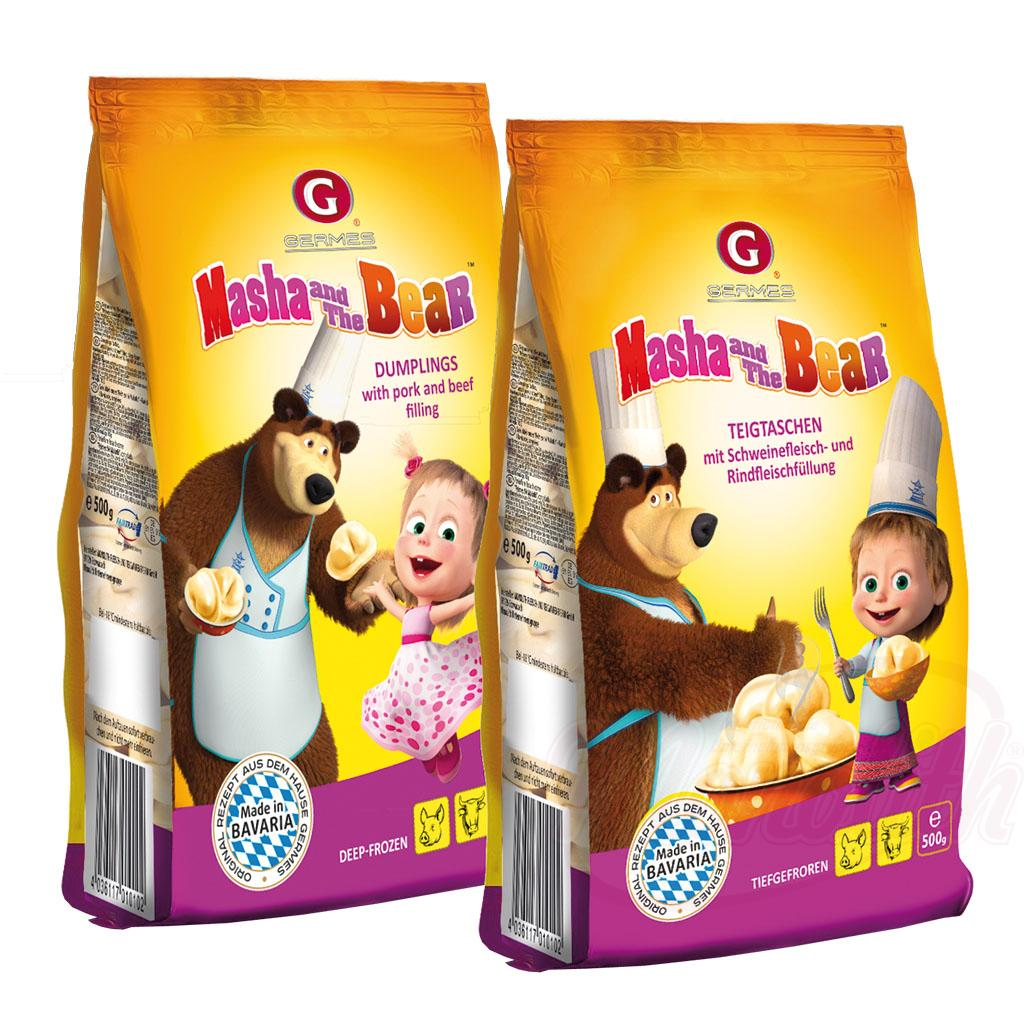 Turnovers stuffed with pork and beef "Masha and The Bear" - "Pelmeschki Maljutki