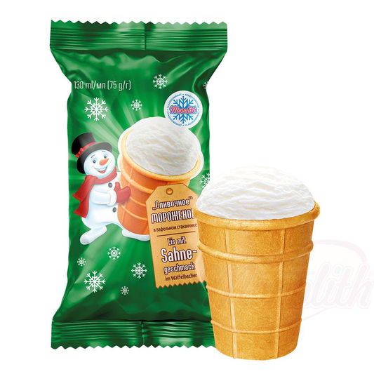 Glace à la crème dans un gobelet gaufré Slivotchnoe