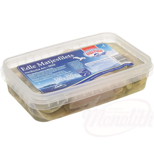 Nobles filets de matjes (Glupea harengus) à la nordique doux