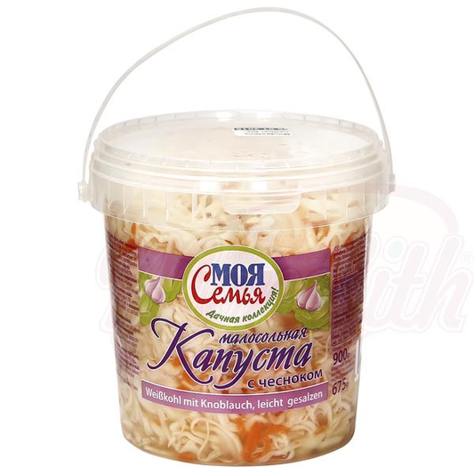 Капуста белокочанная квашеная, слабосоленая, с ароматом чеснока