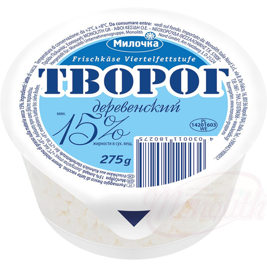 "Fromage à la crème" "Tworog Derewenskij" "15% de graisse i.Tr."