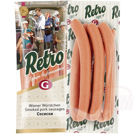 "RETRO" Saucisses de Vienne en boyau, fumées