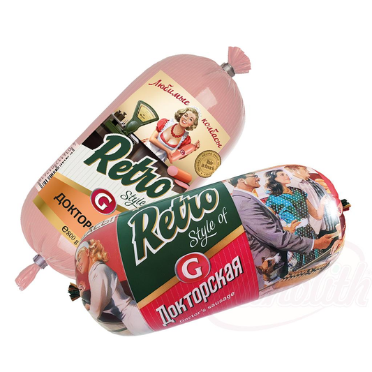 Saucisse de viande "Doktorskaja" Retro simple avec eau potable et fécule de pomme de terre